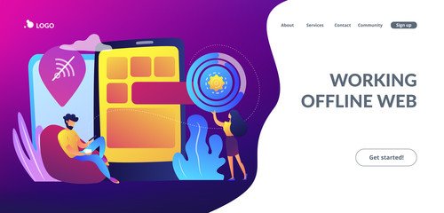 Progressive web app concept landing page.