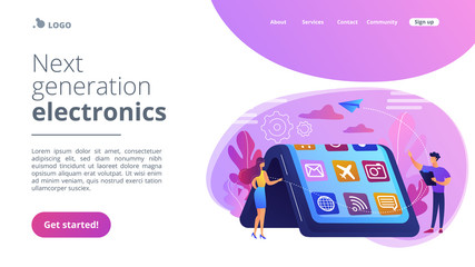 Bendable device technology concept landing page.