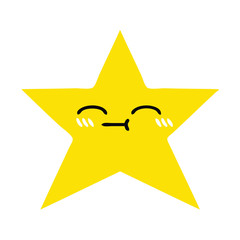 flat color retro cartoon gold star