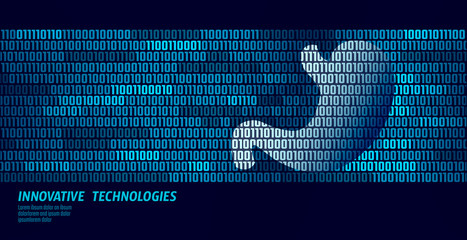 Healthy stomach digestion internal organs. Binary code data flow. Doctor online innovative technology vector illustration