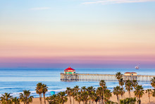 Huntington Beach Pier At Sunrise