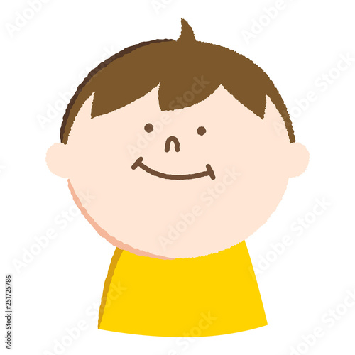 手書き風のイラスト にっこり笑ってる男の子 Stock Vector Adobe Stock