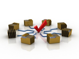 Poster - 3d rendering Documents copying one file to another