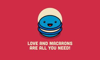 Wall Mural - Love and Macarons are all you need quote poster