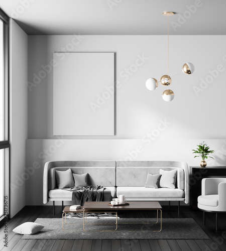 Mock Up Poster Frame In Scandinavian Style Hipster Interior