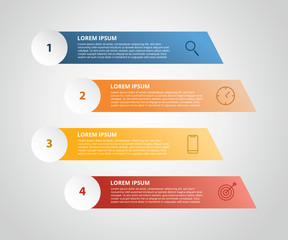 Fototapete - vertical label infographic with 4 step with icon for business process - vector illustration