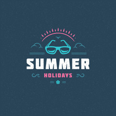Wall Mural - Summer holidays label or badge typography slogan design