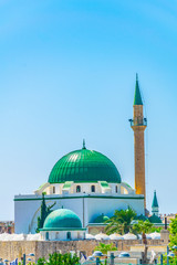 Wall Mural - Cityscape of Akko dominated by Al Jazzar mosque, Israel