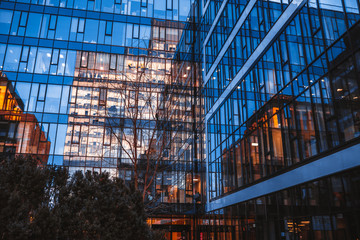 Wall Mural - Modern office building in the evening