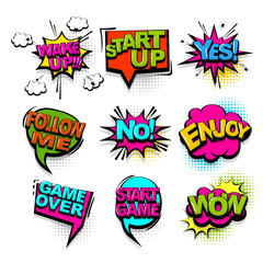 Wall Mural - comic text collection sound effects pop art style