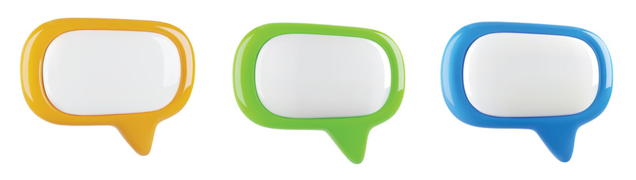 glossy colorful speech bubble set, vector illustration