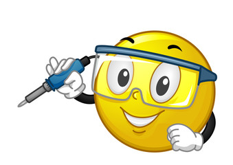 Wall Mural - Smiley Hold Soldering Iron Illustration