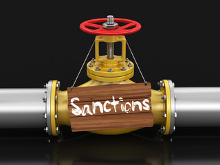 Poster - Pipeline with Sanctions. Image with clipping path