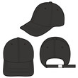 Baseball Cap fashion flat vector  illustration mockup design