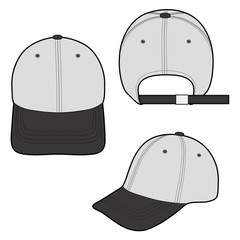 Poster - Baseball Cap fashion flat vector  illustration mockup design