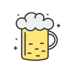 Poster - Beer line icon on white background for graphic and web design, Modern simple vector sign. Internet concept. Trendy symbol for website design web button or mobile app
