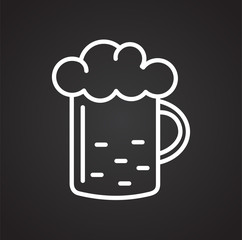 Poster - Beer line icon on black background for graphic and web design, Modern simple vector sign. Internet concept. Trendy symbol for website design web button or mobile app