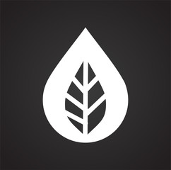 Fototapete - Drop water icon on black background for graphic and web design, Modern simple vector sign. Internet concept. Trendy symbol for website design web button or mobile app