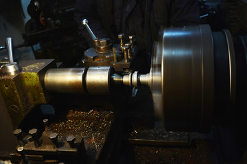 lathe in workshop