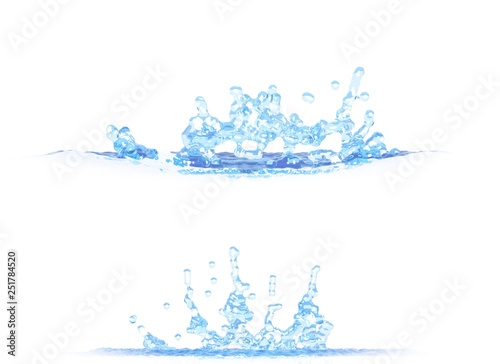 Download 3d Illustration Of 2 Side Views Of Cool Water Splash Mockup Isolated On White For Design Purposes Stock Illustration Adobe Stock