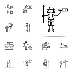 Poster - Explorer, Tour, camping icon. Travel icons universal set for web and mobile