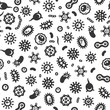 Bacteria and Virus Microbe Seamless Pattern. Vector Background
