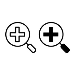 Poster - Zoom in line and glyph icon. Magnifier vector illustration isolated on white. Magnification outline style design, designed for web and app. Eps 10.