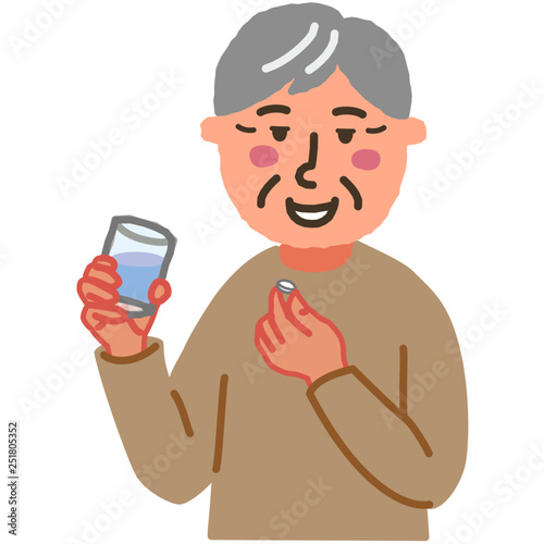 薬を飲む高齢男性のイラスト Buy This Stock Vector And Explore Similar Vectors At Adobe Stock Adobe Stock