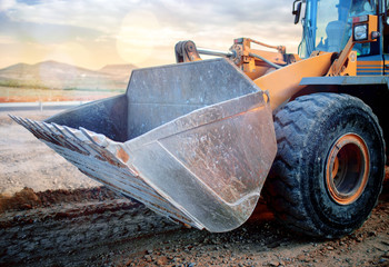 Poster - bulldozer en gros plan