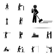 Canvas Print - cleaning, floor worker icon. Construction People icons universal set for web and mobile