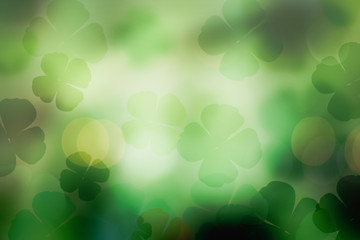 Poster - st. patrick's day abstract green shamrock background for design