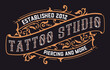 © Roverto - Vintage Tattoo Logo with floral frame.