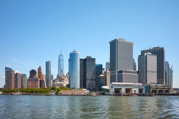  New York City skyline on a sunny summer day, USA.