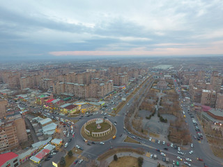 Wall Mural - arial view of yerevan city malatia-sebastia district, armenia.