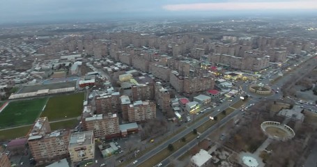 Wall Mural - arial view of yerevan city malatia-sebastia district, armenia.