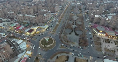 Wall Mural - arial view of yerevan city malatia-sebastia district, armenia.