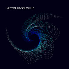 Wall Mural - geometric abstract background with asymmetrical spiral dots in blue tones. eps8 vector.