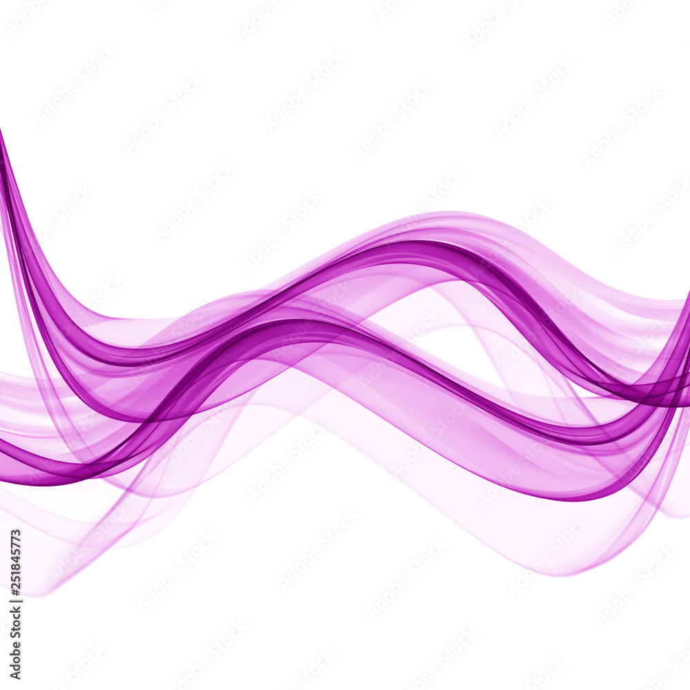 Abstract waves of purple on a white background - obrazy, fototapety, plakaty 