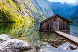 Fototapeta Natura - Boat shed in shallow water
