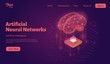 Artificial neural networks landing web page template. Isometric vector illustration.