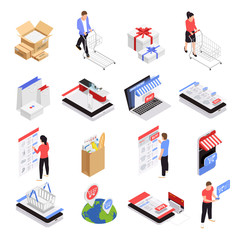 Poster - Mobile Shopping Icons Set