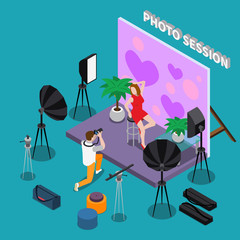 Poster - Photo Session Isometric Background 