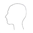 Hand drawn human head silhouette