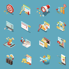 Poster - Web SEO Isometric Icon Set 