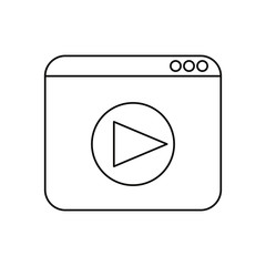 Canvas Print - website video player button