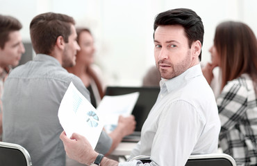 Wall Mural - close up.businessman and business team at the Desk