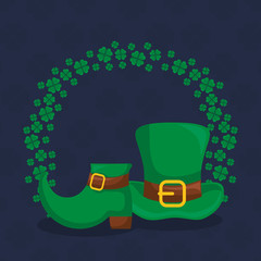 Sticker - st patricks leprechaun hat with boot