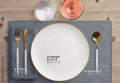 Download Dinner Table Placement Set Mockup Stock Template Adobe Stock