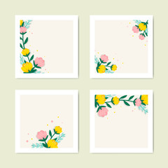 Wall Mural - Spring floral illustration collection