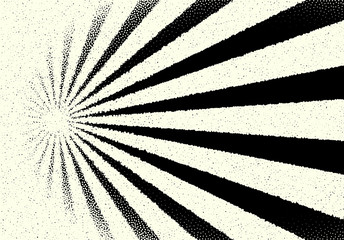 Wall Mural - Abstract sun rays with dotwork retro or tattoo style